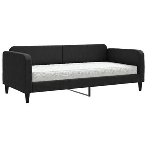 vidaXL Tagesbett mit Matratze Schwarz 90x190 cm Stoff