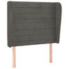vidaXL Kopfteil mit Ohren Dunkelgrau 83x23x118/128 cm Samt