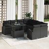 vidaXL Garten-Sofa-Set mit Kissen mit Kissen 9 pcs Schwarz Poly Rattan