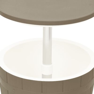 vidaXL 3-in-1 Tisch mit Eiskühler Hellbraun Polypropylen