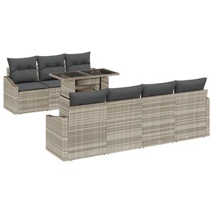 vidaXL Gartensofa-set 8 stk. Hellgrau Poly-Rattan