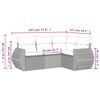 vidaXL 4-teiliges Gartensofa-Set mit Kissen, schwarzes Polyrattan