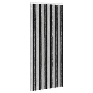 vidaXL Insektenschutzvorhang Chenille Grau und Schwarz 100 x 230 cm