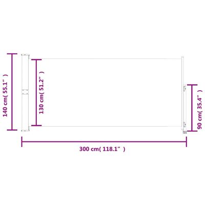 vidaXL Seitenmarkise Ausziehbar 140x300 cm Blau