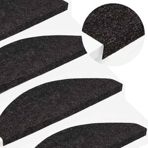 vidaXL Stufenmatten Selbstklebend 15 Stk. 56x17x3 cm Schwarz
