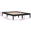 vidaXL Massivholzbett Schwarz Kiefer 160x200 cm