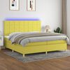 vidaXL Boxspringbett mit Matratze & LED Gr&uuml;n 200x200 cm Stoff