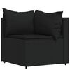 vidaXL 3-tlg. Garten-Lounge-Set mit Kissen Schwarz Poly Rattan
