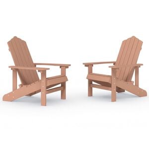 vidaXL Adirondack-Gartenst&uuml;hle 2 Stk. HDPE Braun
