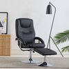 vidaXL Relaxsessel mit Fu&szlig;hocker Schwarz Kunstleder