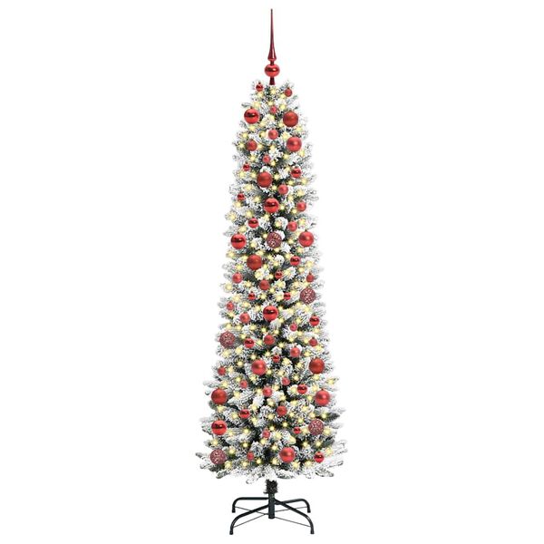 vidaXL K&uuml;nstlicher Weihnachtsbaum mit 300 LEDs mit St&auml;nder Wei&szlig; 180 cm