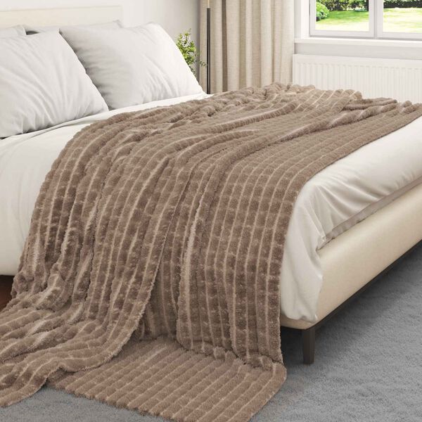 vidaXL &Uuml;berwurfdecke Kamel 270 x 240 cm Fleece
