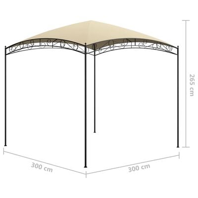 vidaXL Pavillon 3x4x2,65 m Taupe 180 g/m²