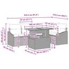 vidaXL Garten-Sofa-Set mit Speicher 6 pcs Grau Poly Rattan
