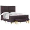 vidaXL Boxspringbett mit Matratze Dunkelbraun 140 x 200 cm Stoff