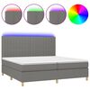 vidaXL Boxspringbett mit Matratze & LED Dunkelgrau 200x200 cm Stoff