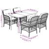 vidaXL 5-tlg. Garten-Essgruppe mit Kissen Schwarz Poly Rattan