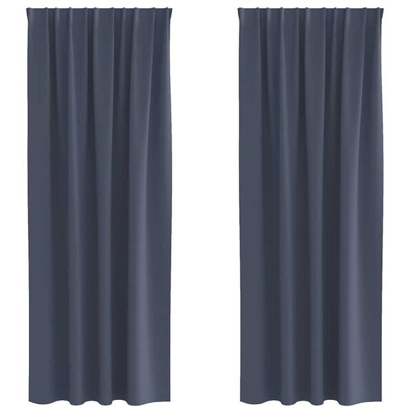 vidaXL Verdunkelungs-Vorh&auml;nge mit Ringen 2 pcs Anthrazit 260 x 140 cm