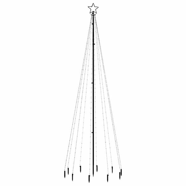 vidaXL LED-Weihnachtsbaum mit Erdn&auml;geln Mehrfarbig 310 LEDs 300 cm