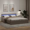 vidaXL Stauraumbett mit LED Cappuccino-Braun Kunstleder 160&times;200cm