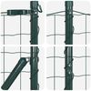 vidaXL Zaun mit Pfosten Gr&uuml;n 1,2 x 25 m Stahl und PVC
