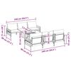 vidaXL Gartensofa-set mit Kissen 7 pcs Schwarz Stahl