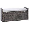 vidaXL Sitzbank mit Stauraum GENDT Schwarz gewaschen 110 x 40 x 50 cm