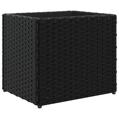 vidaXL Pflanzkübel Schwarz 36x30x32 cm Poly Rattan