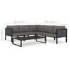 vidaXL 6-tlg. Garten-Lounge-Set mit Auflagen Poly Rattan Anthrazit