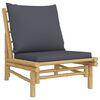 vidaXL 5-tlg. Garten-Lounge-Set mit Dunkelgrauen Kissen Bambus