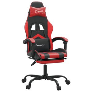 vidaXL Gaming-Stuhl mit Fu&szlig;st&uuml;tze Schwarz und Rot Kunstleder