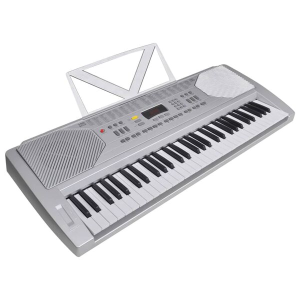 vidaXL Elektrisches Keyboard-Set mit 61 Tasten Silbern und Schwarz