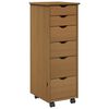 vidaXL Rollschrank 34 x 39 x 93,5 cm Massivholz Kiefer Honigbraun