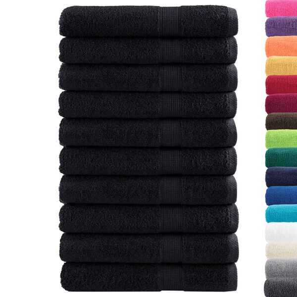 vidaXL Premium-Handt&uuml;cher SOLUND 10 Stk. Schwarz 100x200 cm 600 g/m&sup2;