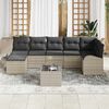 vidaXL Garten-Sofa-Set mit Kissen 8 pcs Hellgrau Poly Rattan