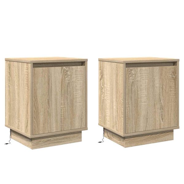 vidaXL Nachttisch 2 pcs Sonoma-Eiche 39 x 34,5 x 50 cm Holzwerkstoff