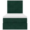 vidaXL Ottoman-Bett mit Matratzen & LEDs Dunkelgr&uuml;n 100x200 cm Samt