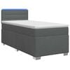 vidaXL Boxspringbett mit Matratze und LED Dunkelgrau Einzeln Stoff