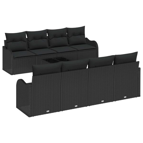 vidaXL Gartensofa-set Schwarz 55 x 55 x 37 cm Poly-Rattan