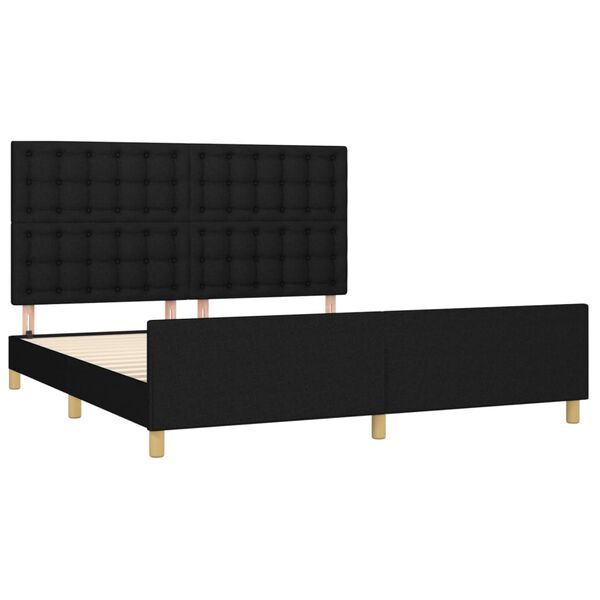 vidaXL Bettgestell ohne Matratze Schwarz 160x200 cm Stoff