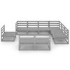 vidaXL 9-tlg. Garten-Lounge-Set Grau Kiefer Massivholz