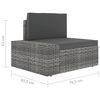 vidaXL 12-tlg. Garten-Lounge-Set mit Kissen Grau Poly Rattan