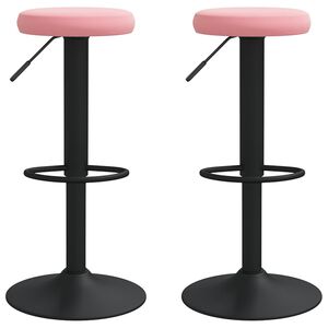 vidaXL Barhocker 2 Stk. Rosa Samt