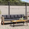 vidaXL 3-Sitzer-Gartensofa mit Auflagen Poly Rattan Beige