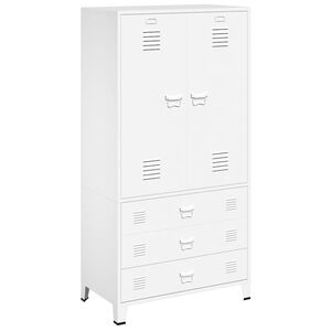 vidaXL Industrial Kleiderschrank Wei&szlig; 90x50x180 cm Metall
