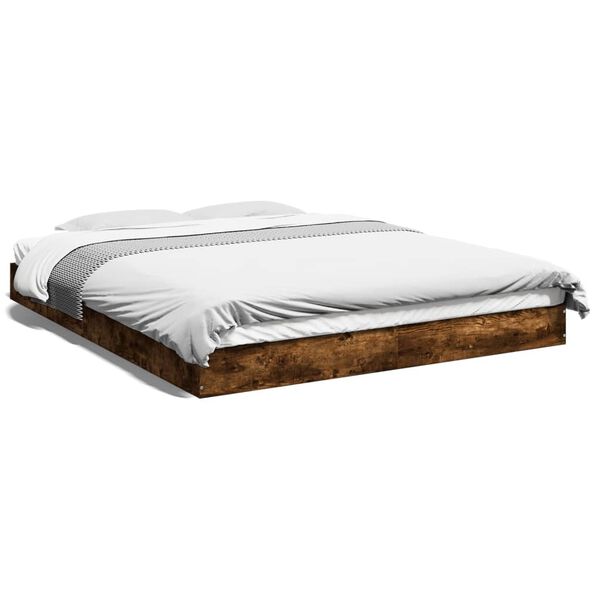 vidaXL Bettgestell ohne Matratze R&auml;uchereiche 160x200 cm Holzwerkstoff