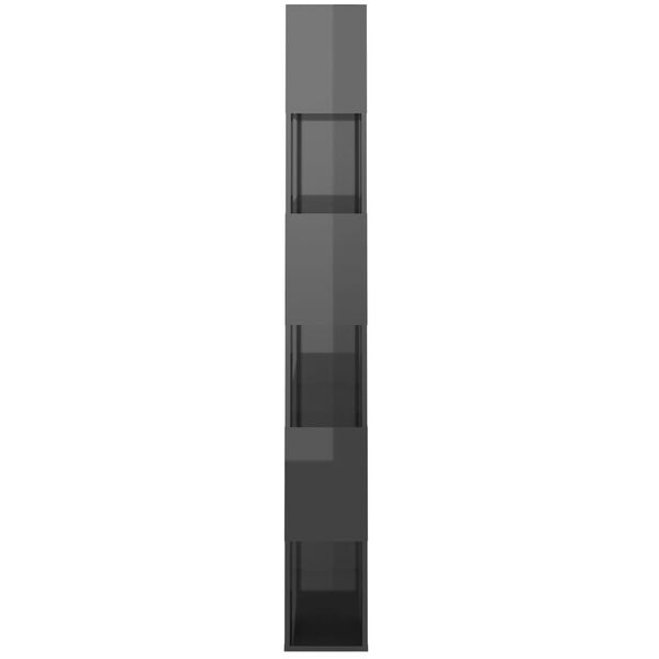 vidaXL B&uuml;cherregal Raumteiler Hochglanz-Grau 80x24x186cm Holzwerkstoff