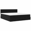 vidaXL Ottoman-Bett mit Matratzen & LEDs Schwarz 200x200 cm Samt