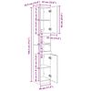 vidaXL Badezimmerschrank Schwarz Eichen-Optik 32 x 34 x 188,5 cm
