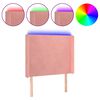 vidaXL LED Kopfteil Rosa 103x16x118/128 cm Samt